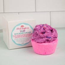 Load image into Gallery viewer, BLACK RASPBERRY VANILLA BATH BOMB CUPCAKE