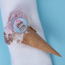 Load image into Gallery viewer, Lip scrub in an ice cream cone with a blue background