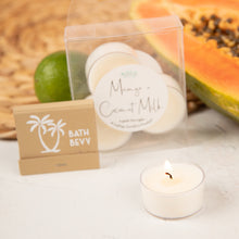 Load image into Gallery viewer, MANGO + COCONUT MILK TEALIGHTS (SET OF 4)
