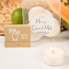 Load image into Gallery viewer, MANGO + COCONUT MILK TEALIGHTS (SET OF 4)