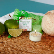 Load image into Gallery viewer, COCONUT LIME TEALIGHTS (SET OF 4)